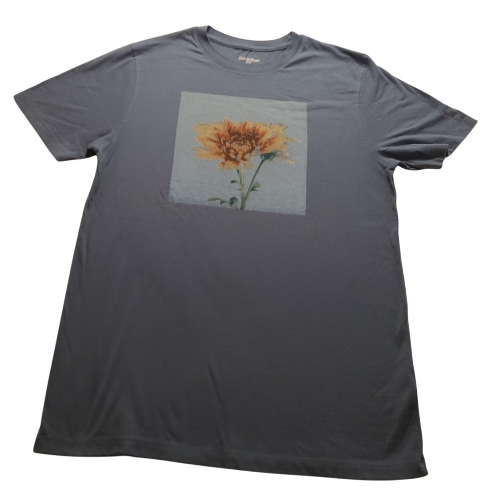 Goodfellow & Co Men's S Blue Floral‎ Graphic T-Shirt Short Sleeve Flower Print
